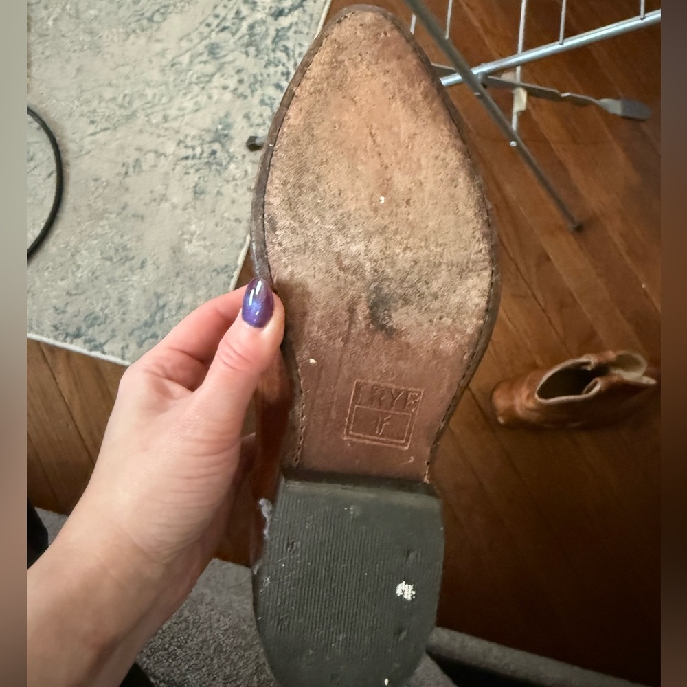 Frye Tan Leather Cowboy Boots - Picture 2 of 12